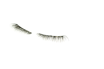 makeup false eye lashes on white background 