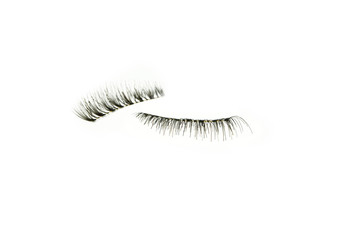 makeup false eye lashes on white background 