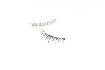 makeup false eye lashes on white background 