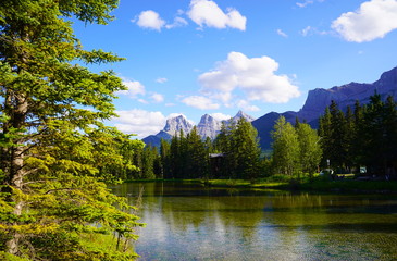 Peek at mountain lake