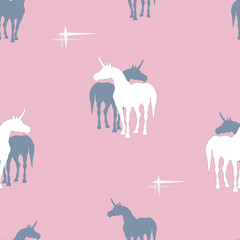 colorful silhouettes of unicorns on a colored background