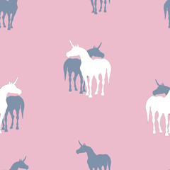 colorful silhouettes of unicorns on a colored background