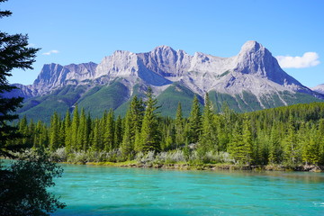 Majestic Mountains by Glacier River