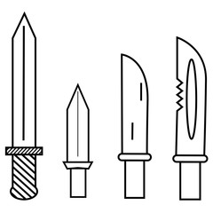 Cold weapon icons set. Simple set of 4 cold weapon vector icons for web isolated on white background