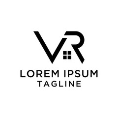 initial letter VR Real estate logo template