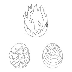 Isolated object of dinosaur and magic symbol. Set of dinosaur and fantasy vector icon for stock.