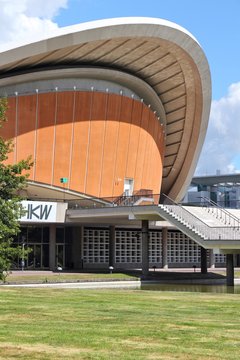 BERLIN, GERMANY - AUGUST 27, 2014: House of the World's Cultures (HKW) in Berlin. The modern contemporary arts centre was constructed in 1956-57.