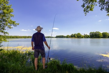 angler during summer clear day