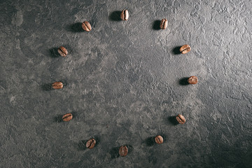 Coffee and bean beans Arabica 100% coffee roasted background concept 