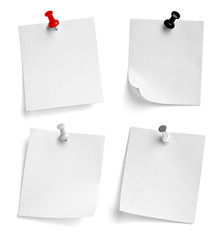 note paper push pin message red white black