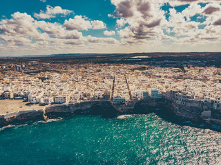 Polignano a Mare , famous Salento city on the Mediterranean sea, Apulia region, Italy