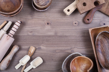 wooden kitchen equipment