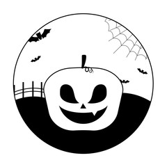 halloween pumpkin traditional icon design