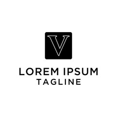 initial letter V Square logo template