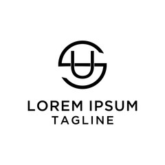initial letter US logo template