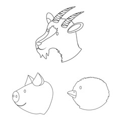 Vector design of food and homemade sign. Collection of food and homestead stock vector illustration.