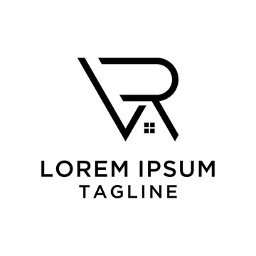 initial letter VR Real estate logo template