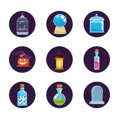 bundle of halloween set icons