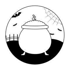 cauldron of halloween icon design