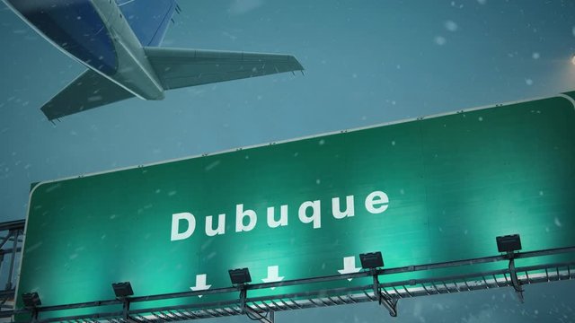 Airplane Takeoff Dubuque in Christmas