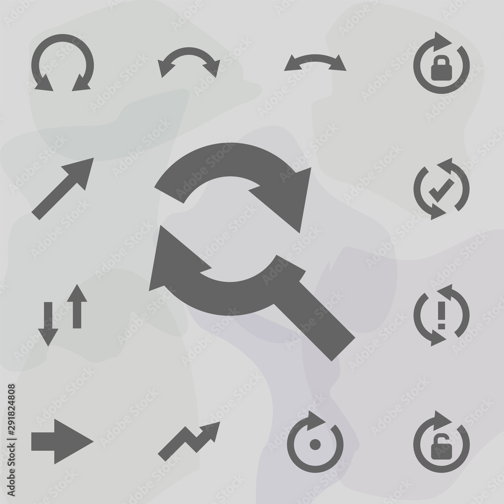 Aufkleber arrow, search icon. universal set of arrows for website design and development, app development