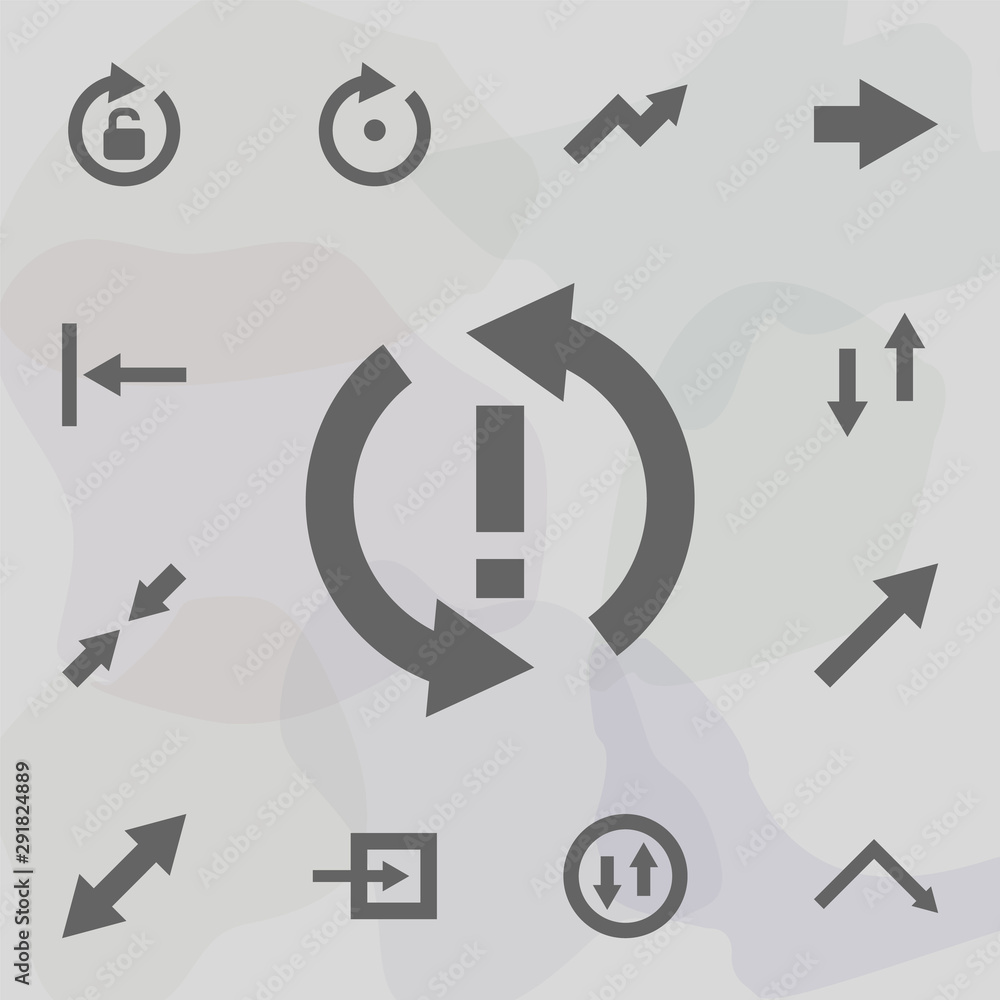 Poster arrow, exclamation icon. universal set of arrows for website design and development, app development