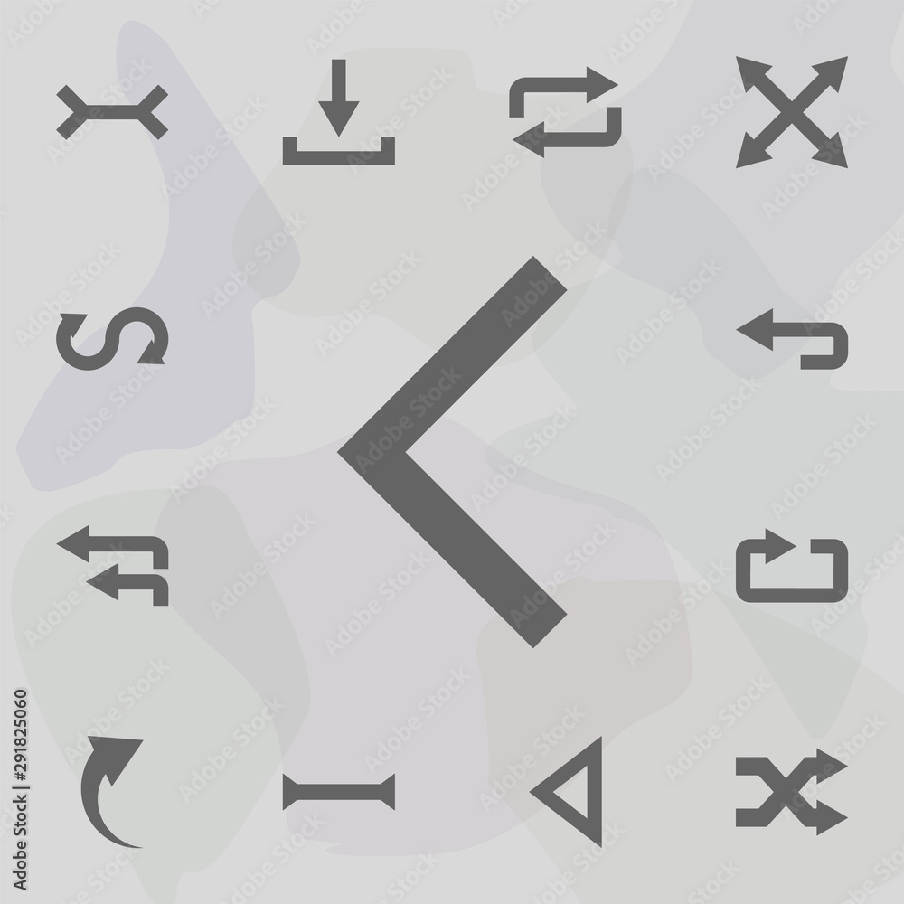 Poster arrow, backward icon. universal set of arrows for website design and development, app development