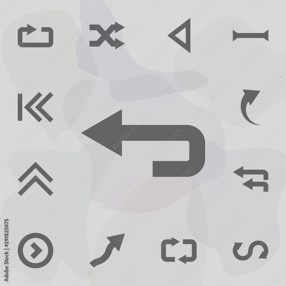 Poster arrow, backward icon. universal set of arrows for website design and development, app development
