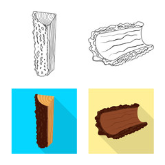 Vector design of tree and raw logo. Collection of tree and construction vector icon for stock.