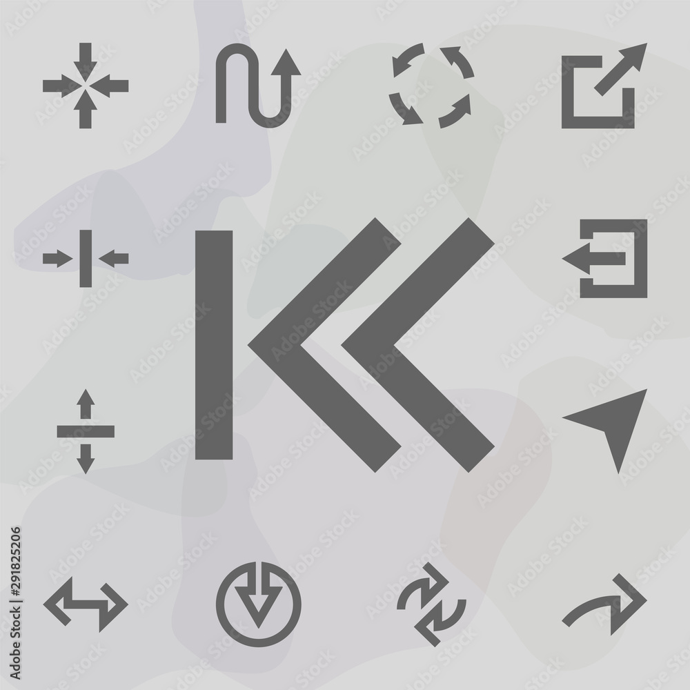 Poster arrow, backward icon. universal set of arrows for website design and development, app development