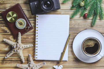 Creative work table for photographer, traveller, blogger