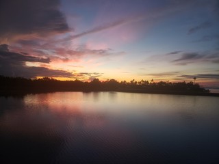 sunset over lake