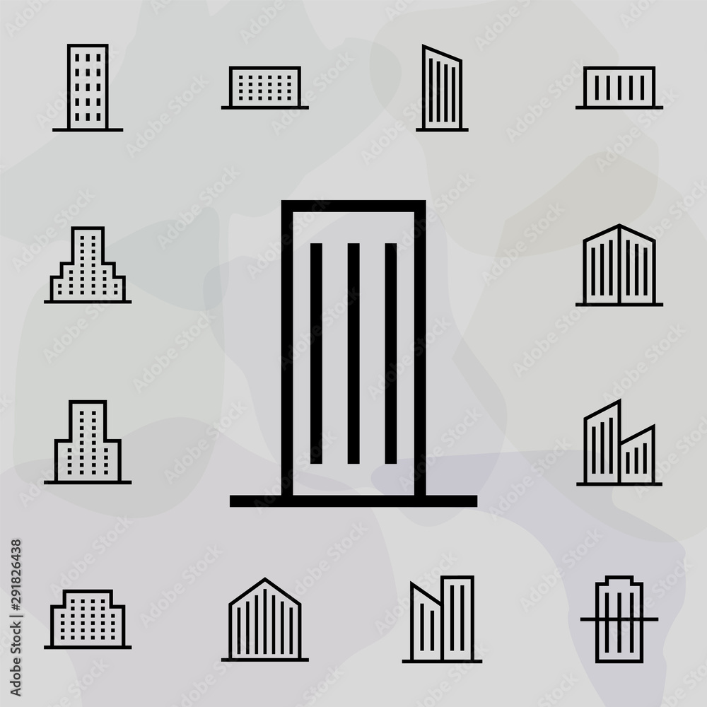 Poster skyscraper, building icon. universal set of building for website design and development, app develop