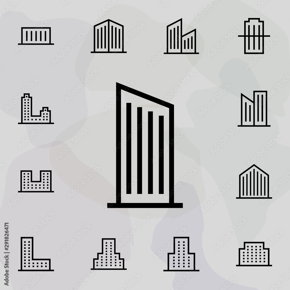 Poster skyscraper, building icon. universal set of building for website design and development, app develop