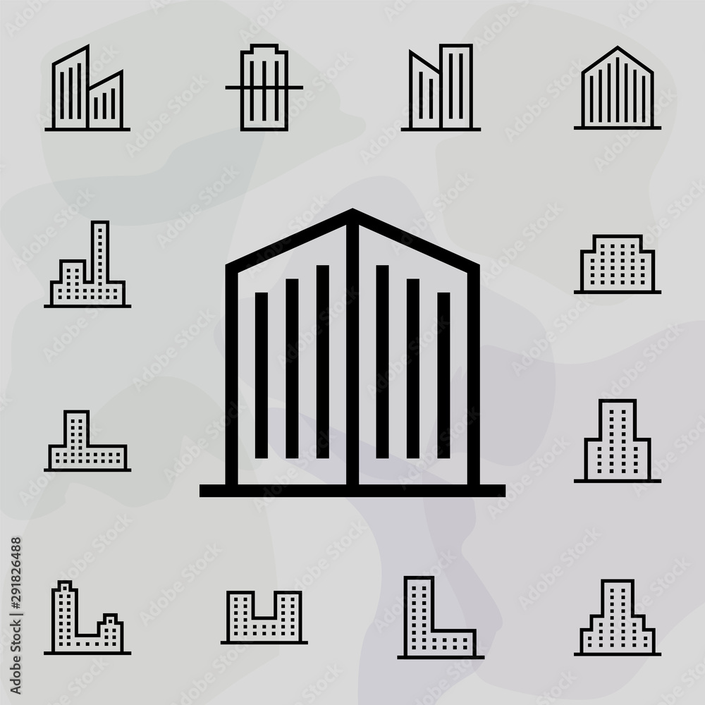 Poster skyscraper, building icon. universal set of building for website design and development, app develop