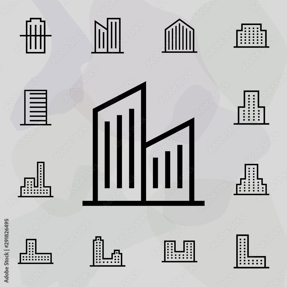 Poster skyscraper, building icon. universal set of building for website design and development, app develop