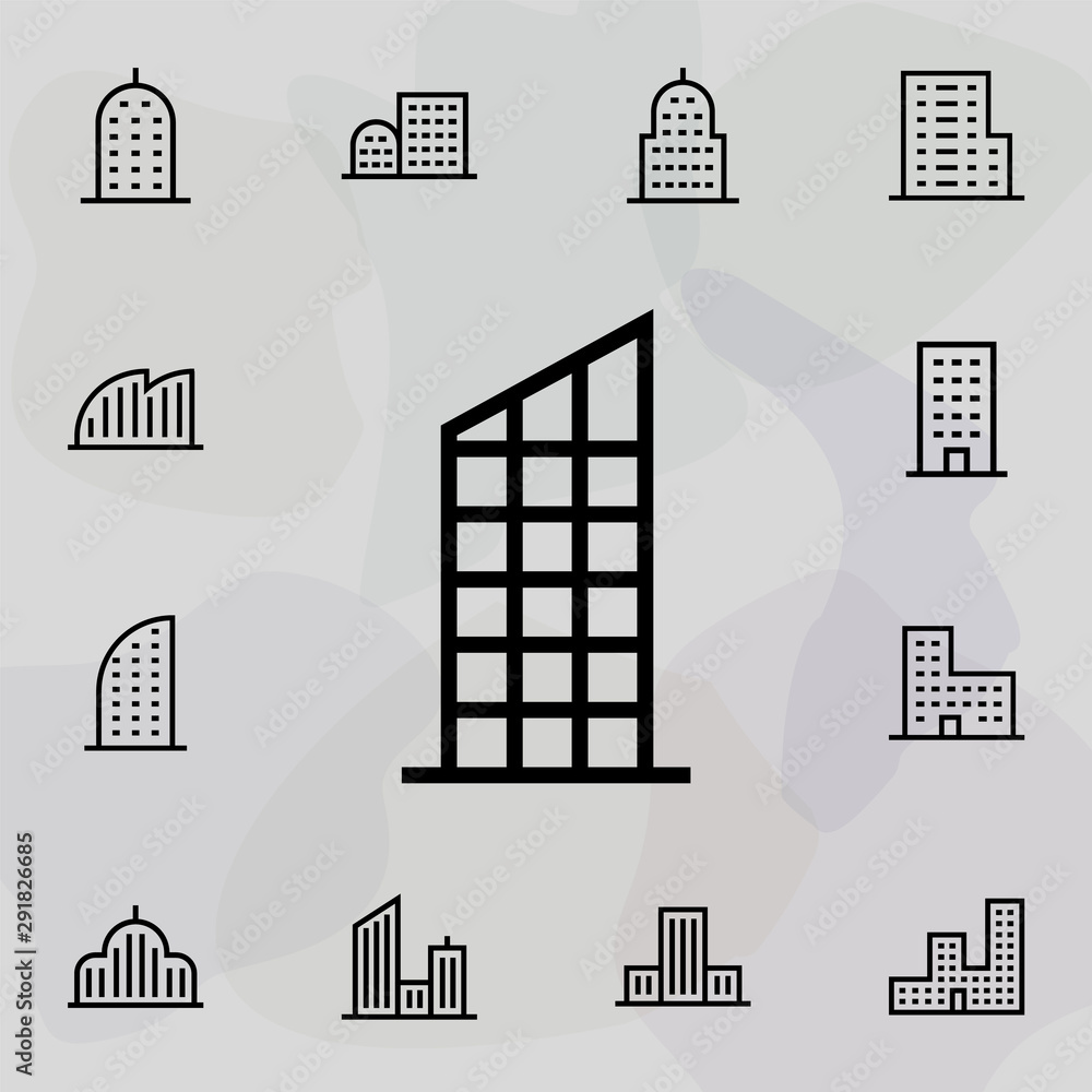 Poster skyscraper, building icon. universal set of building for website design and development, app develop