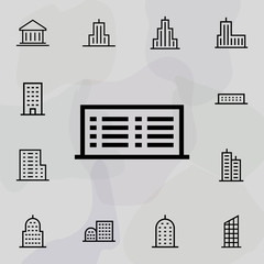 Building icon. Universal set of building for website design and development, app development