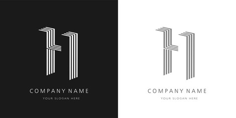 H logo 3d letter modern and creative design	