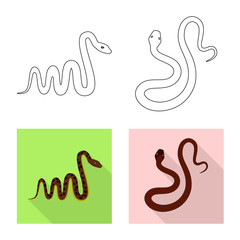Fototapeta premium Vector design of mammal and danger logo. Set of mammal and medicine stock vector illustration.
