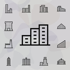 Building icon. Universal set of building for website design and development, app development