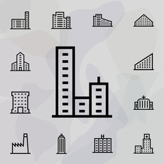 Building icon. Universal set of building for website design and development, app development