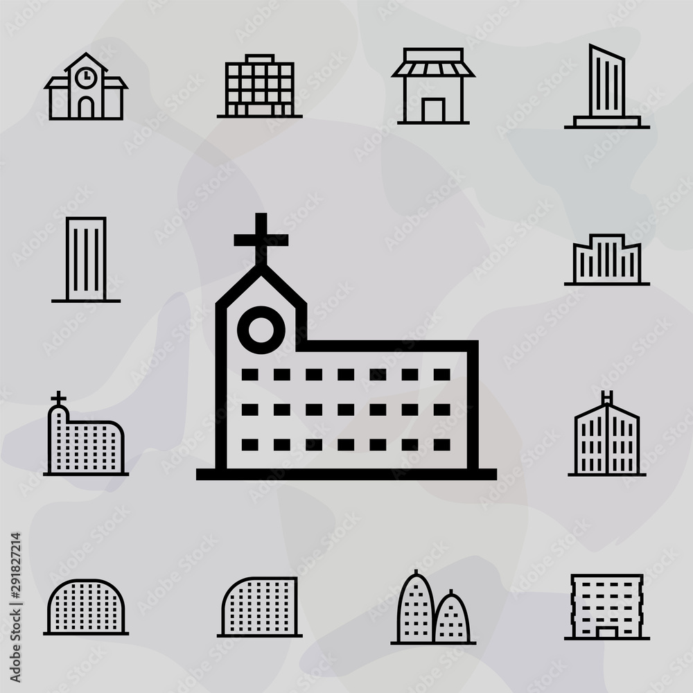 Aufkleber hospital, building icon. universal set of building for website design and development, app developme