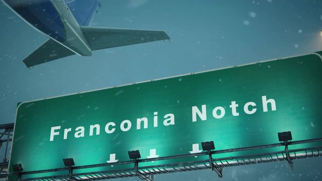 Airplane Takeoff Franconia Notch in Christmas