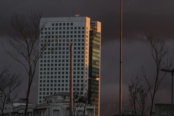 Dark cloud weather and amoder building