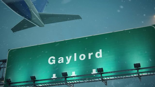 Airplane Takeoff Gaylord in Christmas