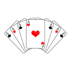 Playing cards on white background, vector illustration.