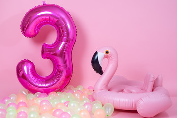 set cumpleaños  flamingo
