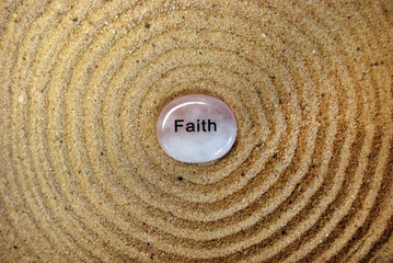 faith rock on sand - very zen