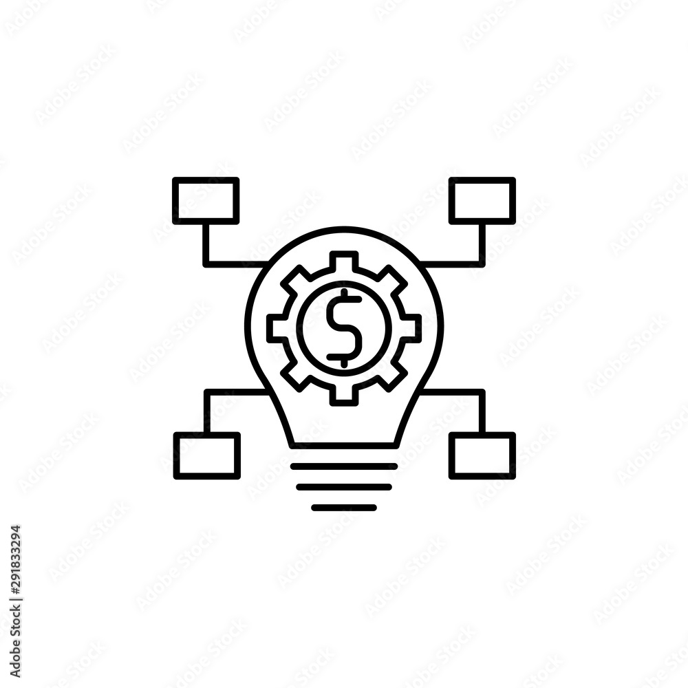 Aufkleber idea, create icon. element of business icon. thin line icon